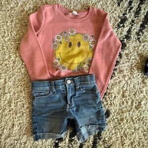 GAP Pink and Yellow Smiley Face Sweatshirt